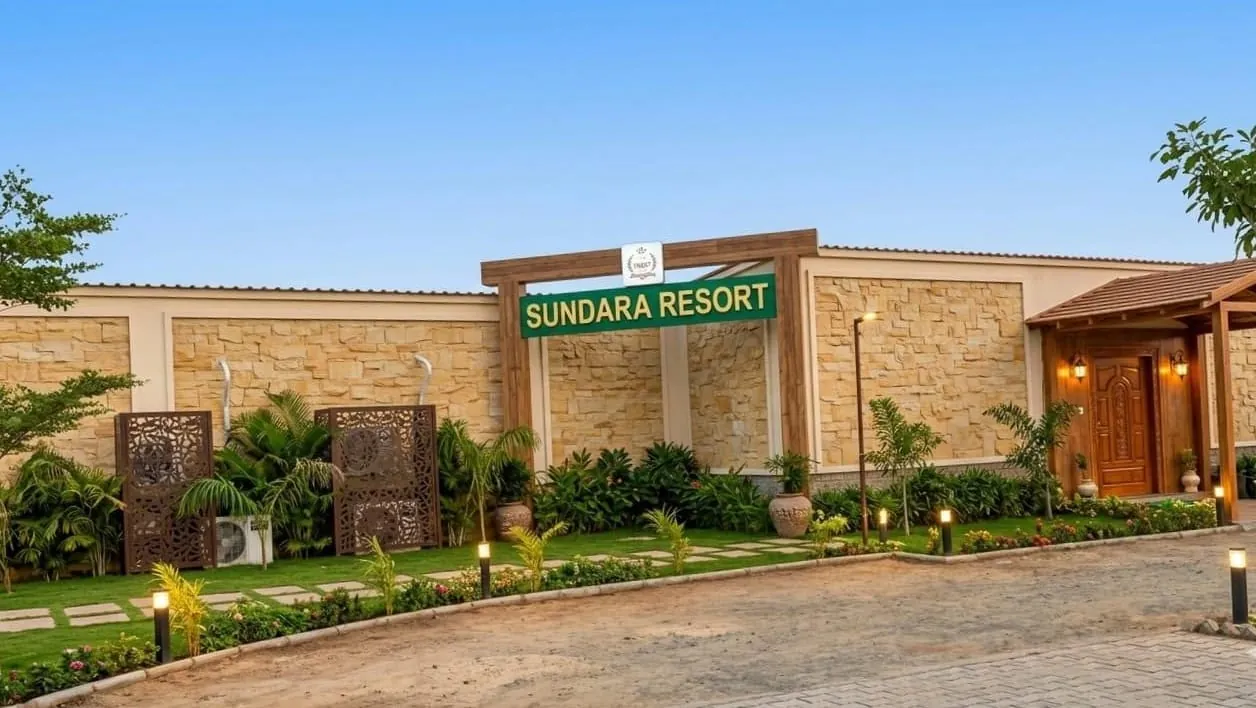 Sundara Resort frontage in daylight
